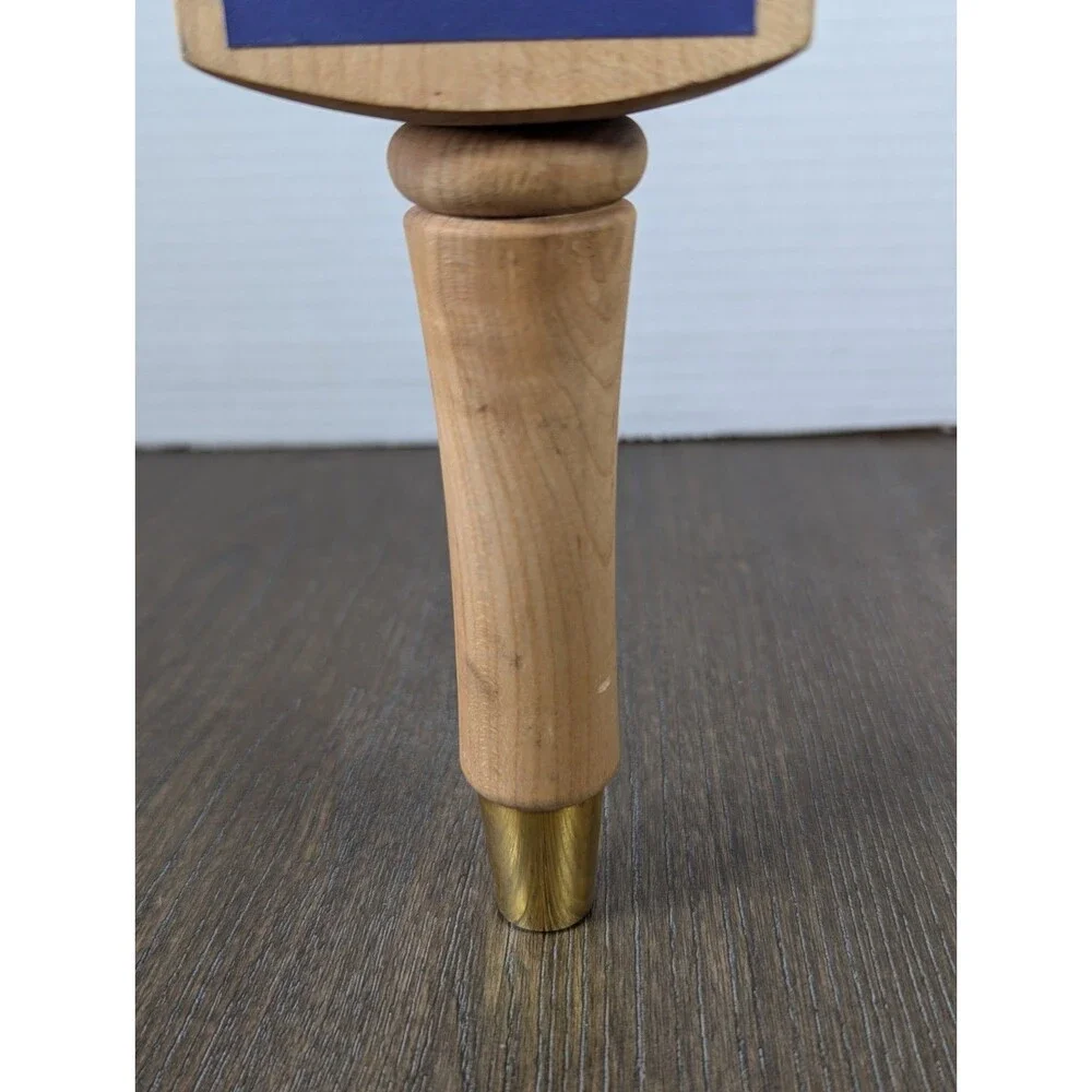 Alaskan Pale Ale Wooden Beer Tap Handle Three Sided Logo Brass Golden Ale